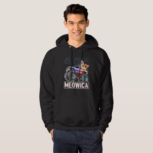 Katzenmonster-Reitwagen Amerikanische Flagge Plus Hoodie (Vorne ganz)