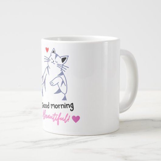 Katzenmorgens Jumbo-Tasse (Vorderseite Rechts)