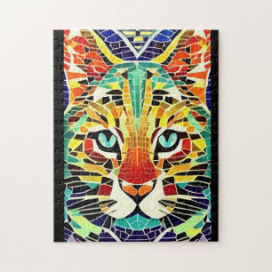 Katzenmosaik mehrfarbig schöne Katzenstimmen Puzzle