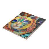 Katzenmosaike farbenfrohe abstrakte Kätzchenstimme Fliese (Seite)