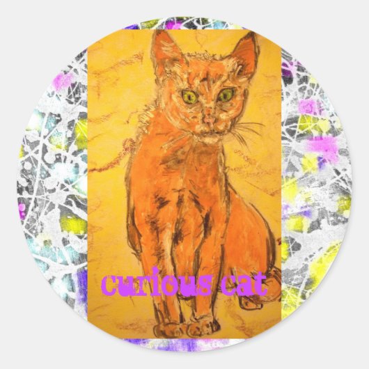 Katzenmotiv Runder Aufkleber (Vorderseite)