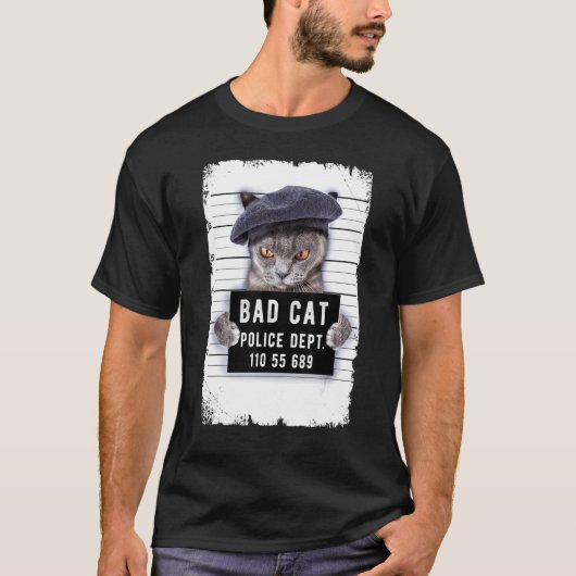 Katzenmugshot T-Shirt (Vorderseite)