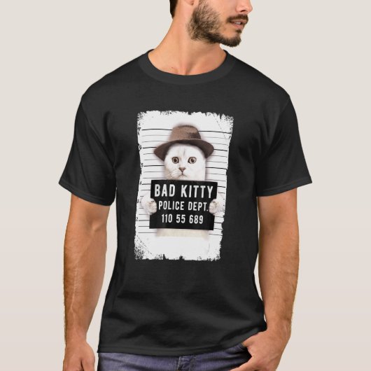 Katzenmugshot T-Shirt (Vorderseite)