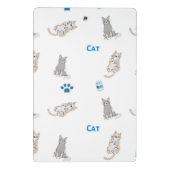 Katzenmuster auf Weiß Mini Klemmbrett (Rückseite)