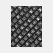 Katzenmuster aus Zuckerschädel im coolen Gothstil Fleecedecke (Vorderseite)