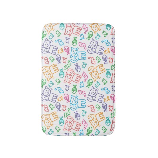 Katzenmuster Badematte (Vorderseite Vertikal)