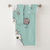 Katzenmuster Badhandtuch Set (Insitu)