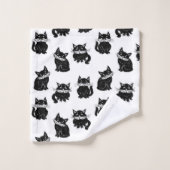 Katzenmuster Badhandtuch Set (Waschlappen)
