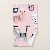 Katzenmuster Badhandtuch Set (Handtuch)