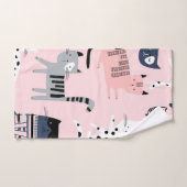 Katzenmuster Badhandtuch Set (Handtuch)