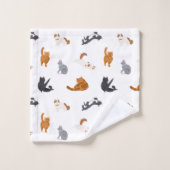 Katzenmuster Badhandtuch Set (Waschlappen)