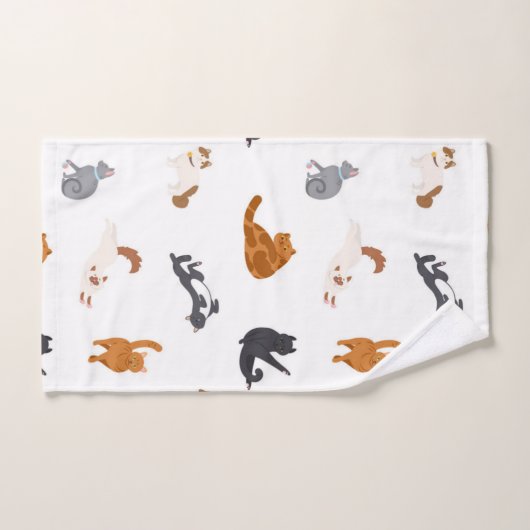 Katzenmuster Badhandtuch Set (Handtuch)