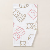 Katzenmuster Badhandtuch Set (Handtuch)