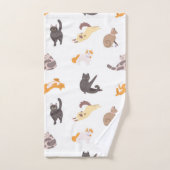 Katzenmuster Badhandtuch Set (Handtuch)