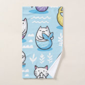 Katzenmuster Badhandtuch Set (Handtuch)