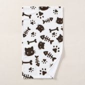 Katzenmuster Badhandtuch Set (Handtuch)