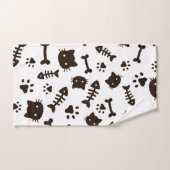 Katzenmuster Badhandtuch Set (Handtuch)