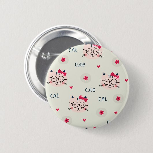 Katzenmuster Button (Vorne & Hinten)