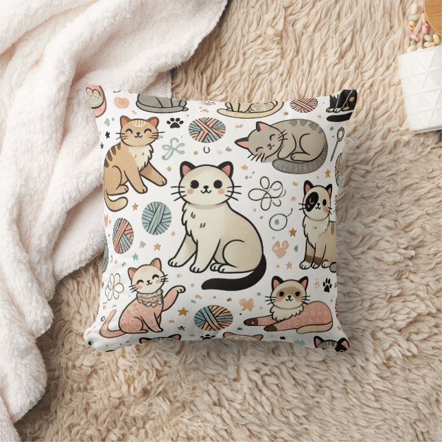 Katzenmuster dekorativ Kissen (Decke)