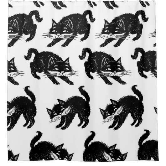 Katzenmuster Duschvorhang (Vorderseite)