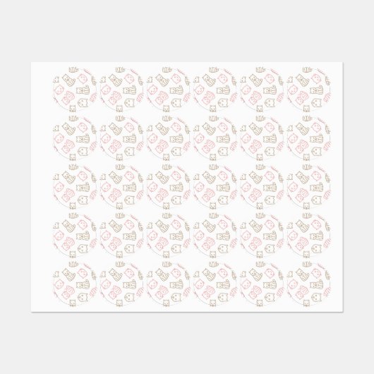 Katzenmuster Etiketten (Blatt)