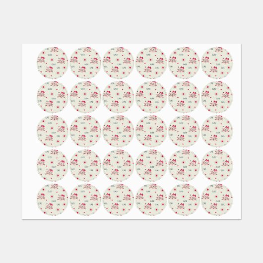 Katzenmuster Etiketten (Blatt)