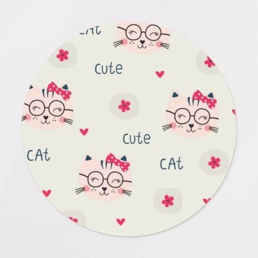 Katzenmuster Etiketten (Design 2)