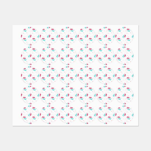 Katzenmuster Etiketten (Blatt)