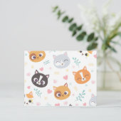 Katzenmuster Feiertagspostkarte (Stehend Vorderseite)