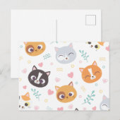 Katzenmuster Feiertagspostkarte (Vorne/Hinten)