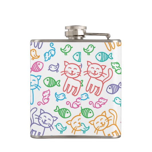 Katzenmuster Flachmann (Rückseite)