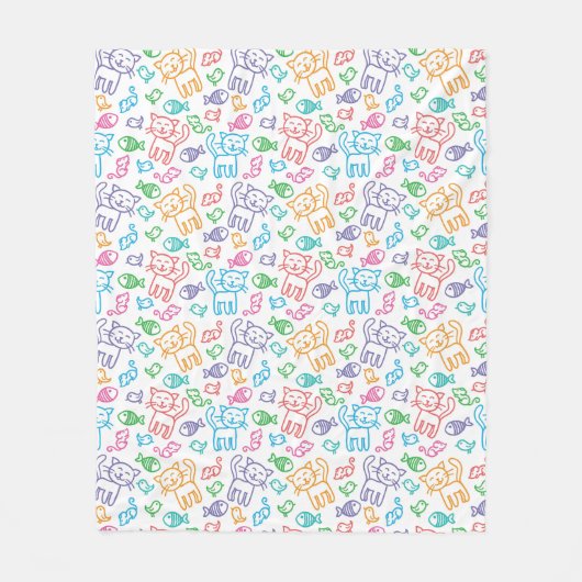 Katzenmuster Fleecedecke (Vorderseite)