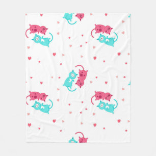 Katzenmuster Fleecedecke