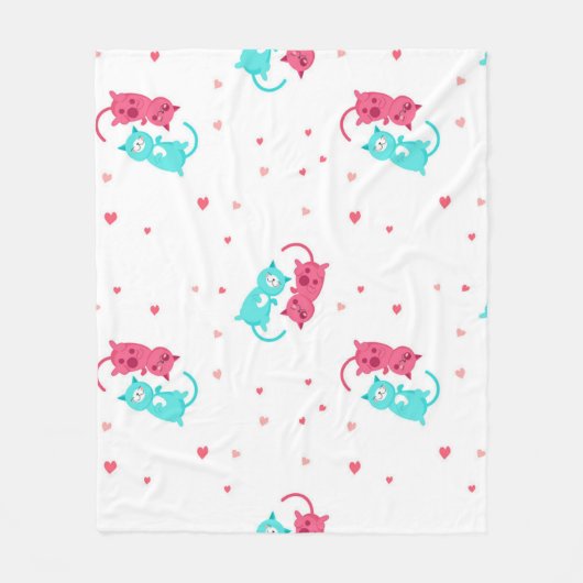 Katzenmuster Fleecedecke (Vorderseite)