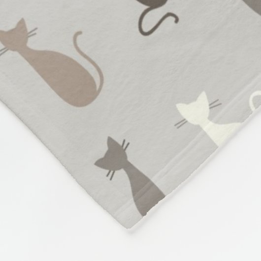 Katzenmuster Fleecedecke (Ecke)