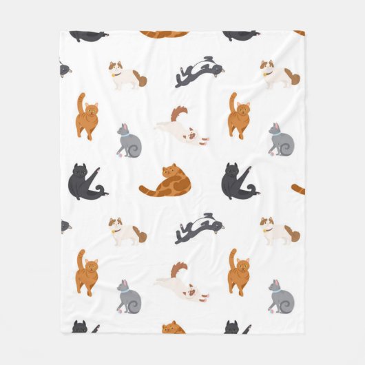Katzenmuster Fleecedecke (Vorderseite)