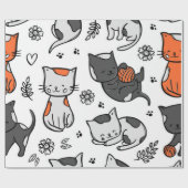 Katzenmuster Geschenkpapier (Flach)