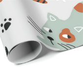 Katzenmuster Geschenkpapier (Rolleneckpunkt)