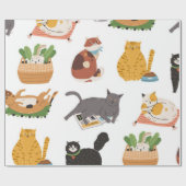 Katzenmuster Geschenkpapier (Flach)