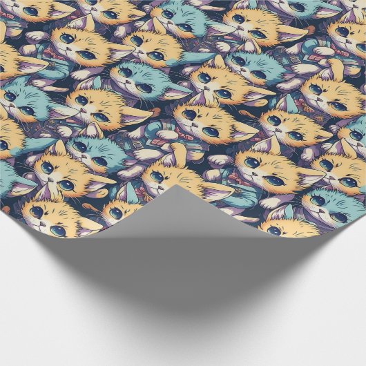 Katzenmuster Geschenkpapier (Ecke)