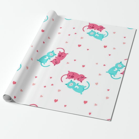 Katzenmuster Geschenkpapier (Ungerollt)