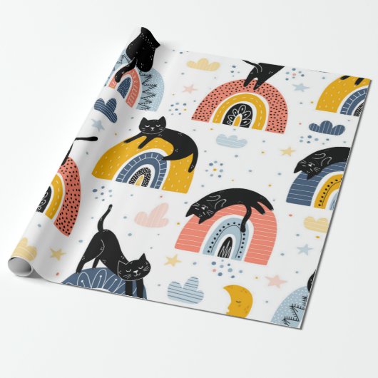 Katzenmuster Geschenkpapier (Ungerollt)