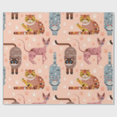 Katzenmuster Geschenkpapier (Flach)
