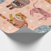 Katzenmuster Geschenkpapier (Ecke)