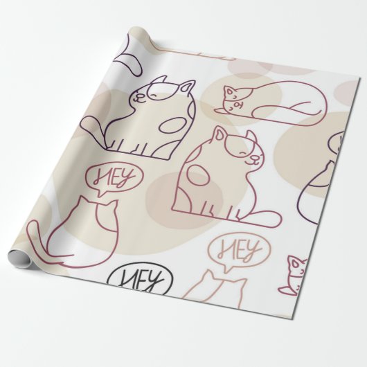 Katzenmuster Geschenkpapier (Ungerollt)