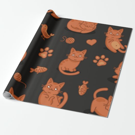 Katzenmuster Geschenkpapier (Ungerollt)