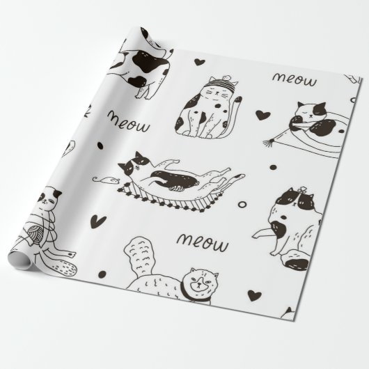 Katzenmuster Geschenkpapier (Ungerollt)