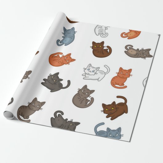 Katzenmuster Geschenkpapier (Ungerollt)