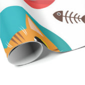 Katzenmuster Geschenkpapier (Rolleneckpunkt)
