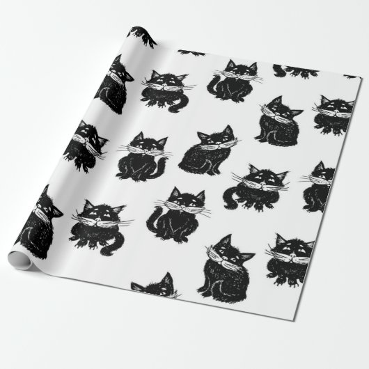 Katzenmuster Geschenkpapier (Ungerollt)